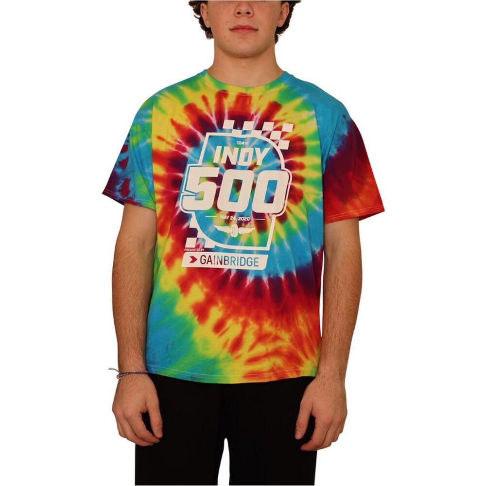 Indy 500 Mens Tie-Dye Graphic T-Shirt, NWT